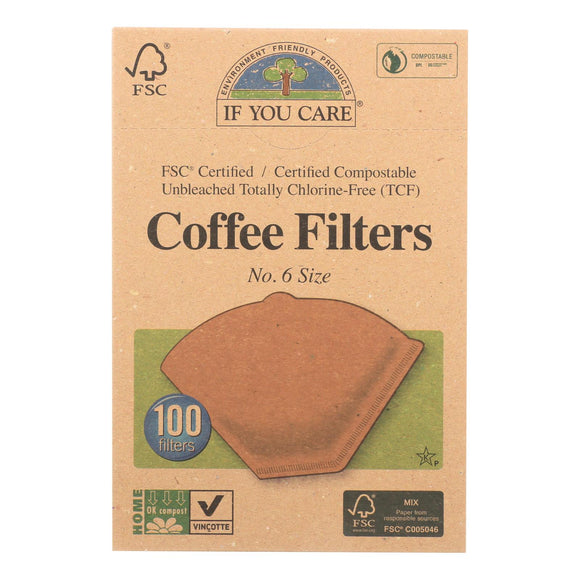 If You Care Coffee Filters Lbs.6 Cone Unbleached - Case Of 12 - 100 Count - Vita-Shoppe.com