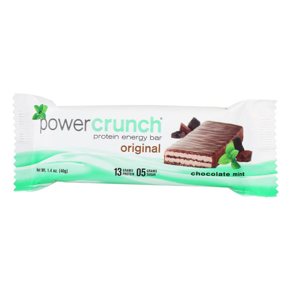 Power Crunch Protein Bars - Chocolate Mint Original - 40 Grm - Case Of 12 - Vita-Shoppe.com