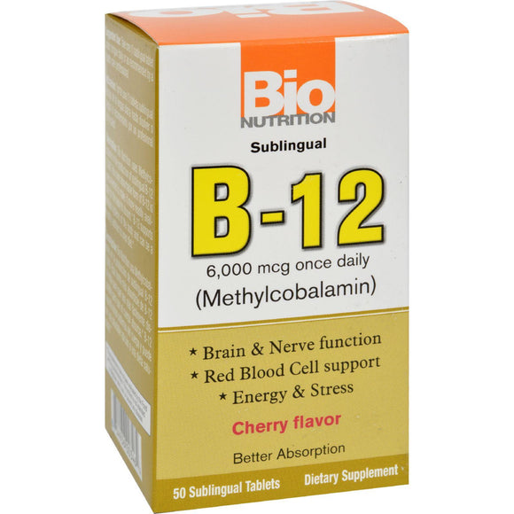 Bio Nutrition B12 Sublingual - 6000 Mcg - 50 Tablets - Vita-Shoppe.com