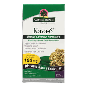 Nature's Answer - Kava 6 Capsules - Gluten Free - 90 Vegetarian Capsules - Vita-Shoppe.com