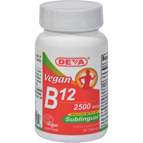 Deva Vegan Vitamins - Sublingual B-12 2500mcg - 90 Tablets - Vita-Shoppe.com