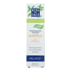 Kiss My Face Toothpaste - Sensitive - Fluoride Free - Gel - 4.5 Oz - Vita-Shoppe.com