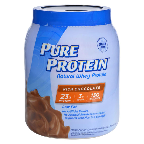 Pure Protein Whey Protein - 100 Percent Natural - Rich Chocolate - 1.6 Lb - Vita-Shoppe.com