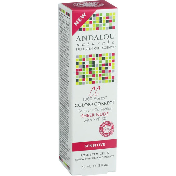 Andalou Naturals Color Plus Correct - Sheer Spf 30 - Nude - 2 Oz - Vita-Shoppe.com