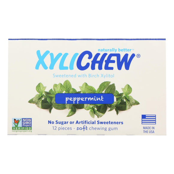 Xylichew Gum - Peppermint - Counter Display - 12 Pieces - 1 Case - Vita-Shoppe.com