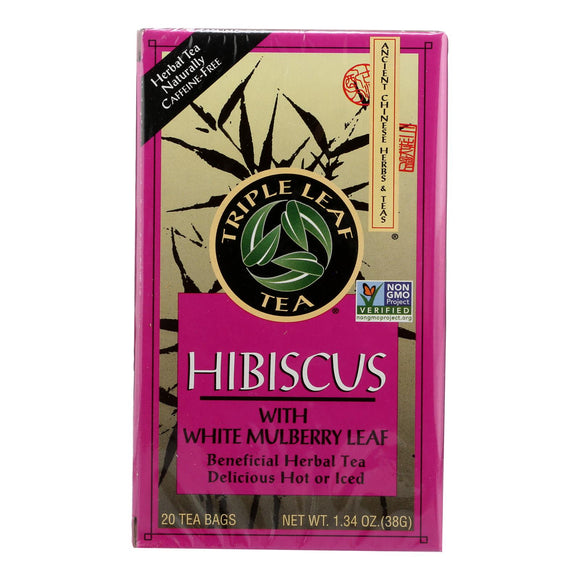 Triple Leaf Tea - Hibiscus - White Mulberry - 20 Tea Bags - 1 Case - Vita-Shoppe.com