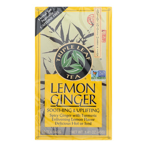 Triple Leaf Tea - Lemon Ginger - 20 Tea Bags - 1 Case - Vita-Shoppe.com