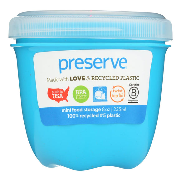 Preserve Food Storage Container - Round - Mini - .aqua - 8 Oz - 1 Count - Case Of 12 - Vita-Shoppe.com