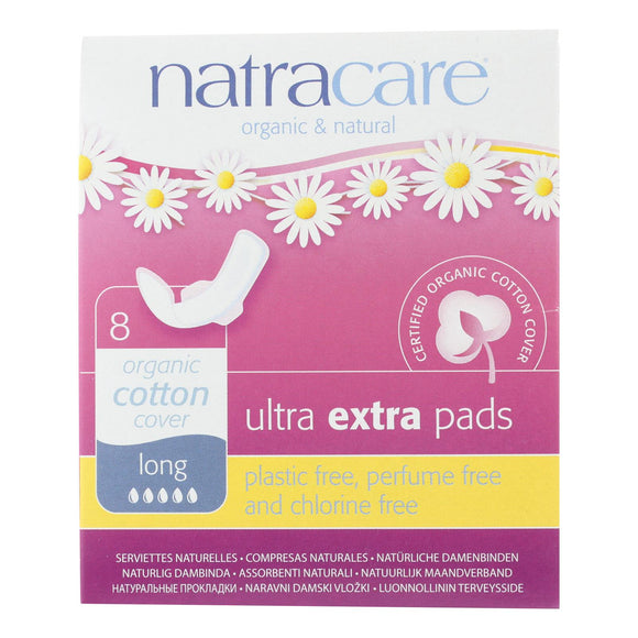 Natracare  Ultra Extra Pads W-wings - Long - 8 Count - Vita-Shoppe.com