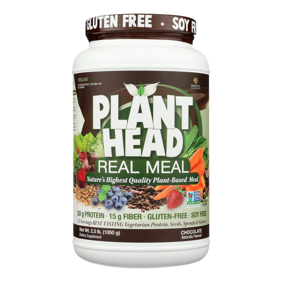 Genceutic Naturals Plant Head Real Meal - Chocolate - 2.3 Lb - Vita-Shoppe.com