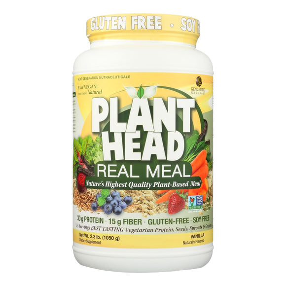 Genceutic Naturals Plant Head Real Meal - Vanilla - 2.3 Lb - Vita-Shoppe.com