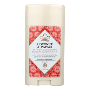 Nubian Heritage Deodorant - All Natural - 24 Hour - Coconut And Papaya - With Vanilla Oil - 2.25 Oz - Vita-Shoppe.com