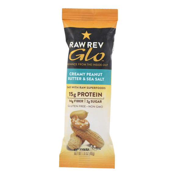 Raw Revolution Glo Bar - Creamy Peanut Butter And Sea Salt - 1.6 Oz - Case Of 12 - Vita-Shoppe.com