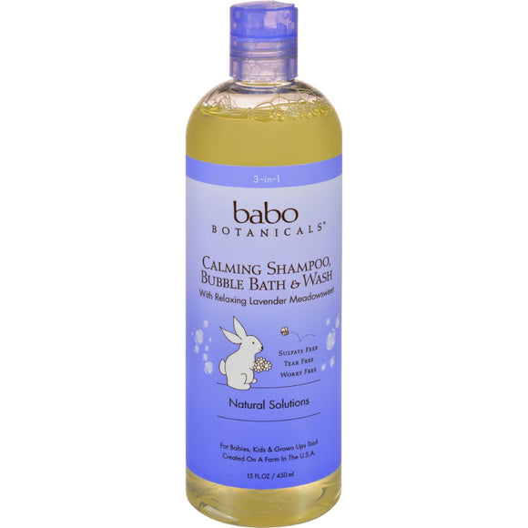 Babo Botanicals Shampoo Bubblebath And Wash - Calming - Lavender - 15 Oz - Vita-Shoppe.com