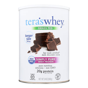 Tera's Whey Protein - Rbgh Free - Fair Trade Dark Chocolate - 24 Oz - Vita-Shoppe.com