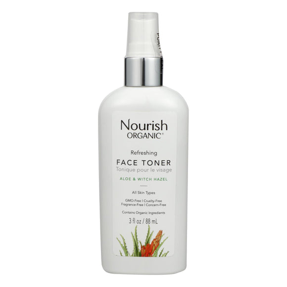 Nourish Organic Face Toner - Refreshing And Balancing - Rosewater And Witch Hazel - 3 Oz - Vita-Shoppe.com
