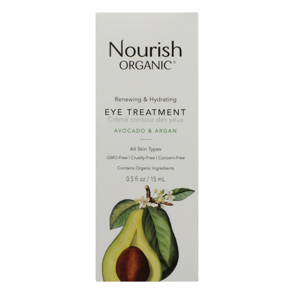 Nourish Organic Eye Treatment Cream - Renewing And Cooling - Avocado And Argan Oil - .5 Oz - Vita-Shoppe.com