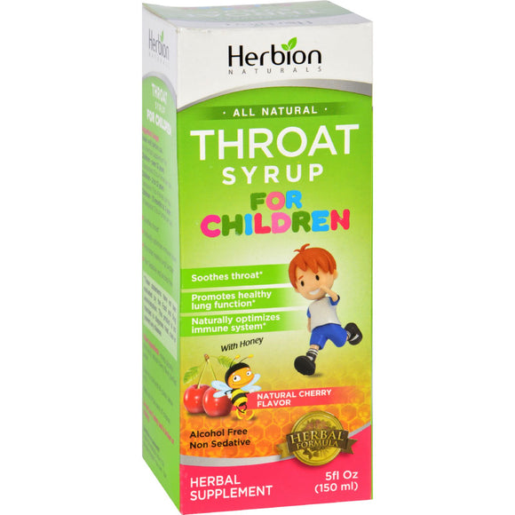 Herbion Naturals Throat Syrup - All Natural - Cherry - For Children - 5 Oz - Vita-Shoppe.com