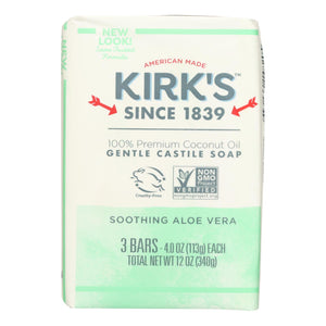 Kirks Natural Bar Soap - Coco Castile - Aloe Vera - 3 Pack - 3-4 Oz - 1 Each - Vita-Shoppe.com