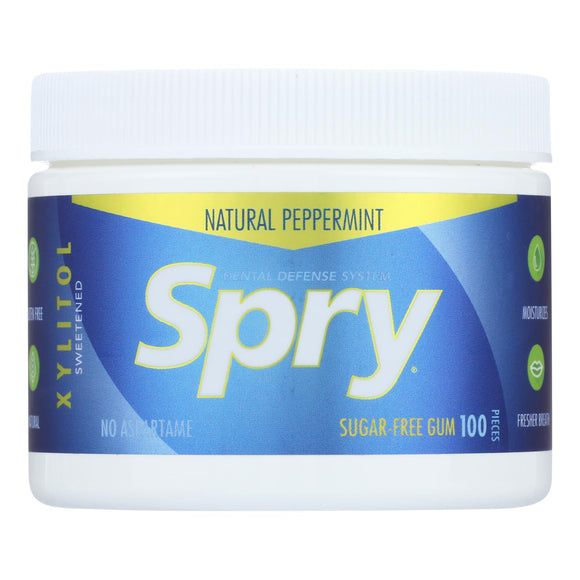 Spry Chewing Gum - Xylitol - Peppermint - 100 Count - 1 Each - Vita-Shoppe.com