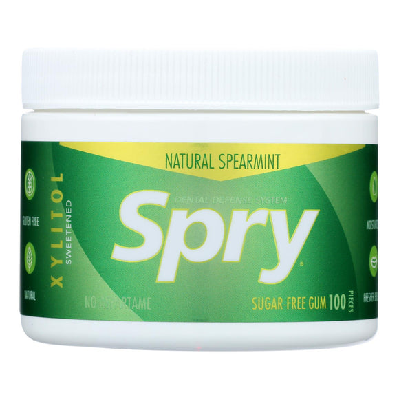 Spry Chewing Gum - Xylitol - Spearmint - 100 Count - 1 Each - Vita-Shoppe.com