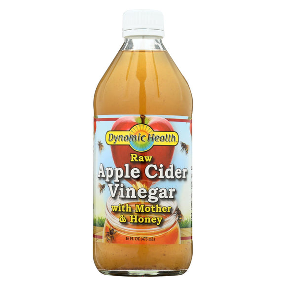 Dynamic Health Apple Cider Vinegar - With The Mother And Natural Honey - Glass Bottle - 16 Oz - Vita-Shoppe.com