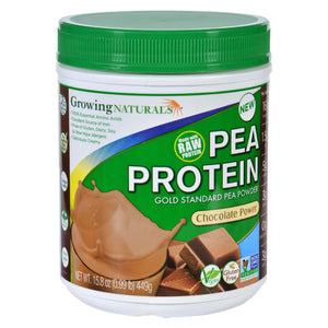 Growing Naturals Pea Protein Powder - Chocolate Power - 15.8 Oz - Vita-Shoppe.com