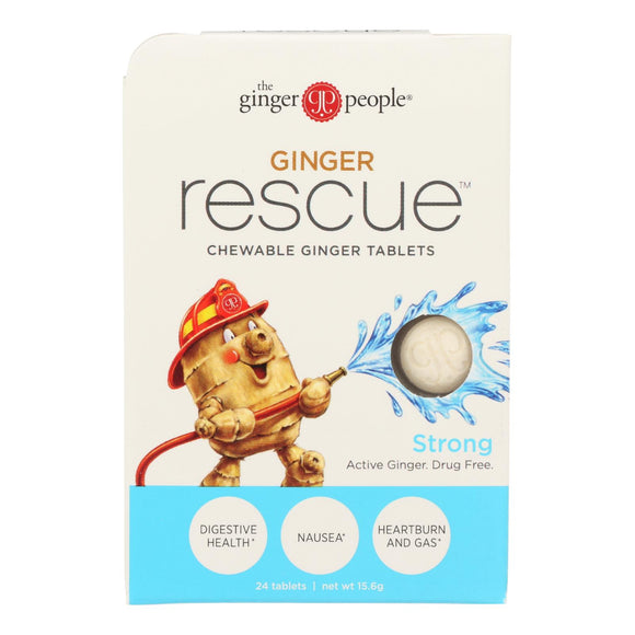 Ginger People Ginger Rescue - Strong - 24 Chewable Tablets - Case Of 10 - Vita-Shoppe.com