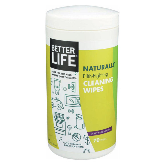 Better Life Cleaning Wipes - Naturally Filth - Fighting - Case Of 6 - 70 Count - Vita-Shoppe.com