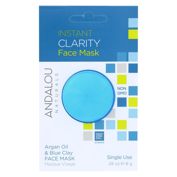 Andalou Naturals Instant Clarity Face Mask - Argan Oil & Blue Clay - Case Of 6 - 0.28 Oz - Vita-Shoppe.com
