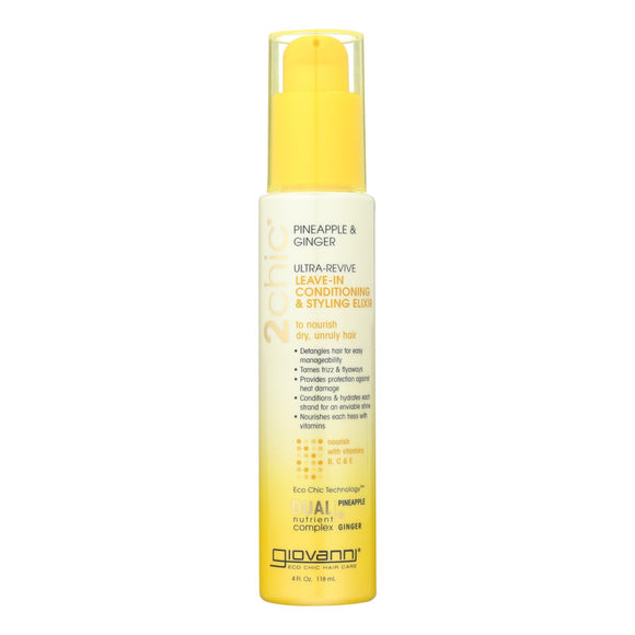 Giovanni Hair Care Products Conditioner - Pineapple And Ginger - Case Of 1 - 4 Fl Oz. - Vita-Shoppe.com