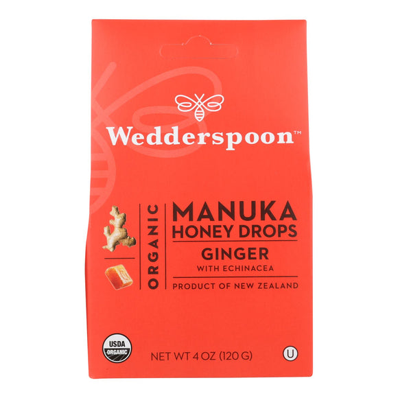 Wedderspoon Drops - Organic - Manuka - 15+ - Ginger - 4 Oz - Vita-Shoppe.com