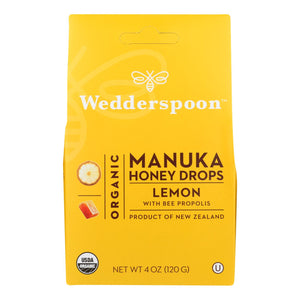 Wedderspoon Drops - Organic - Manuka - 15+ - Lemon - 4 Oz - Vita-Shoppe.com