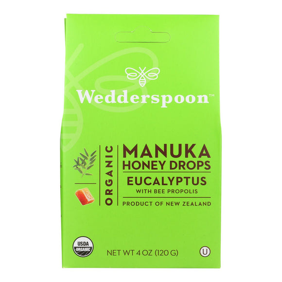 Wedderspoon Drops - Organic - Manuka Honey - Eucalyptus - 4 Oz - Vita-Shoppe.com