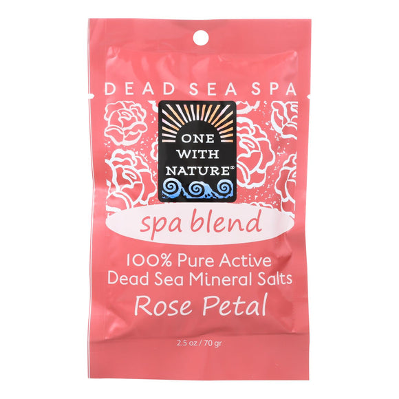 One With Nature Spa Blend Rose Petal Dead Sea Mineral Bath - Salt - Case Of 6 - 2.5 Oz. - Vita-Shoppe.com