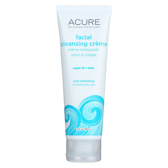 Acure Facial Cleansing Creme - Argan Oil And Mint - 4 Fl Oz. - Vita-Shoppe.com