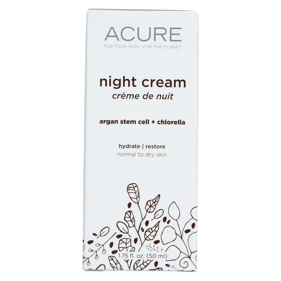 Acure Night Cream - Argan Extract And Chlorella - 1.75 Fl Oz. - Vita-Shoppe.com