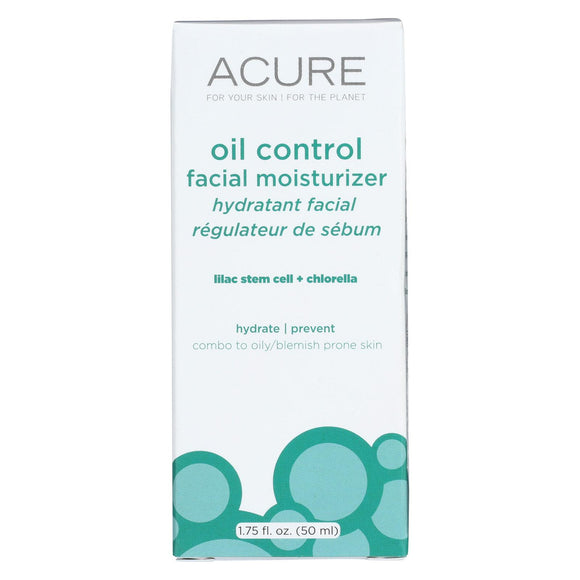 Acure Oil Control Facial Moisturizer - Lilac Extract And Chlorella - 1.75 Fl Oz. - Vita-Shoppe.com