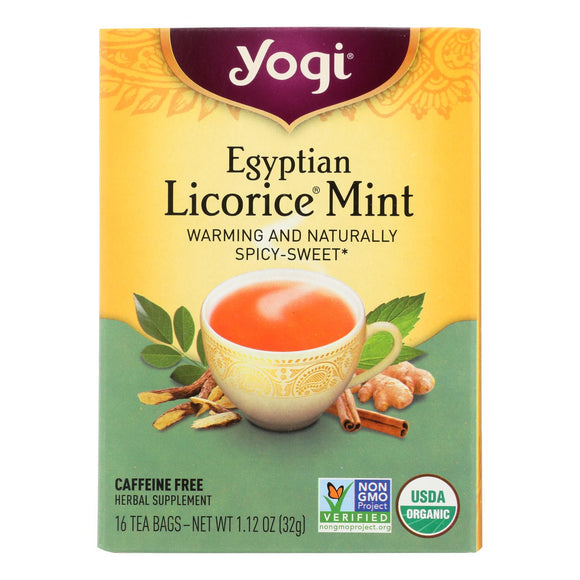 Yogi Egyptian Licorice - Mint - Case Of 6 - 16 Bags - Vita-Shoppe.com