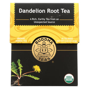 Buddha Teas - Organic Tea - Dandelion Root - Case Of 6 - 18 Bags - Vita-Shoppe.com