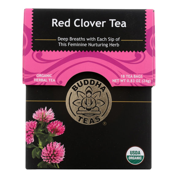 Buddha Teas - Organic Tea - Red Clover - Case Of 6 - 18 Count - Vita-Shoppe.com