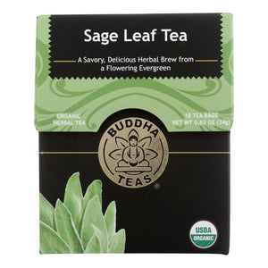 Buddha Teas - Organic Tea - Sage Leaf - Case Of 6 - 18 Count - Vita-Shoppe.com