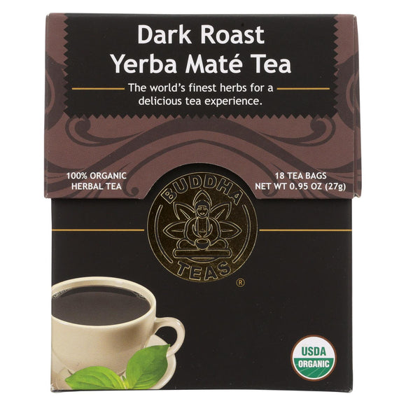 Buddha Teas - Organic Tea - Dark Roast Yerba Mate - Case Of 6 - 18 Bags - Vita-Shoppe.com