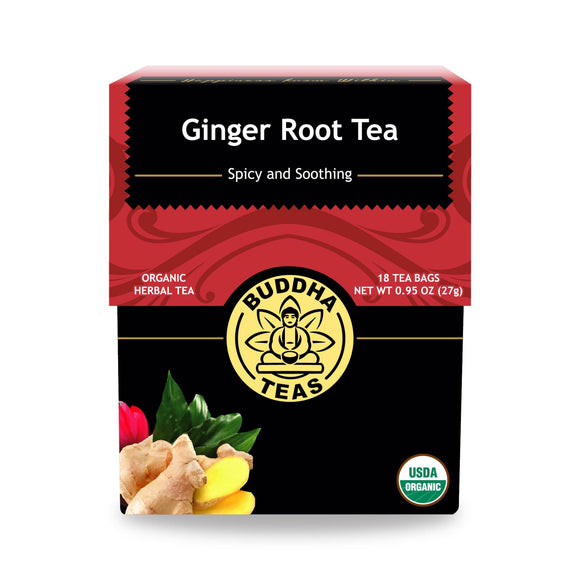 Buddha Teas - Organic Tea - Ginger Root - Case Of 6 - 18 Count - Vita-Shoppe.com