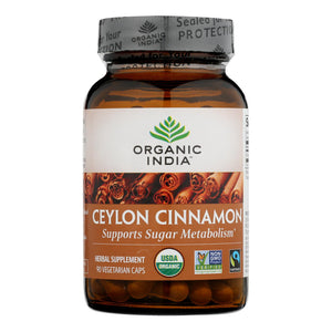 Organic India Organic Herbal Supplement -cinnamon - 90 Vcap - Vita-Shoppe.com