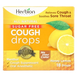 Herbion Naturals Honey Lemon Cough Drops  - 1 Each - 18 Ct - Vita-Shoppe.com