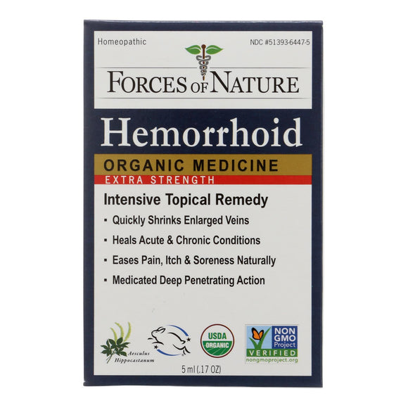 Forces Of Nature Hemorrhoid Control Extra Strength Certified Organic Medicine  - 1 Each - 5 Ml - Vita-Shoppe.com