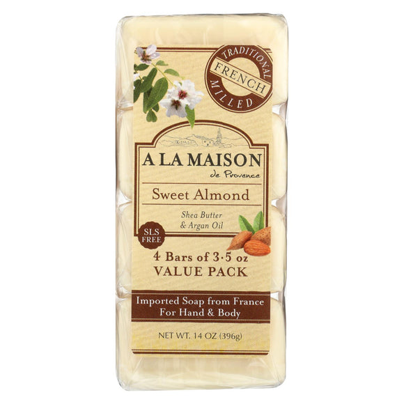 A La Maison Bar Soap - Sweet Almond - 4-3.5 Oz - Vita-Shoppe.com
