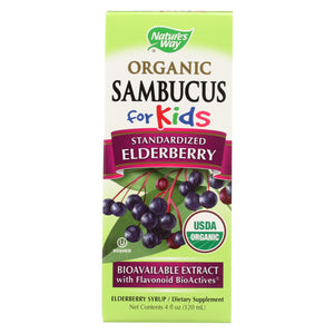 Nature's Way Organic Sambucus For Kids - Elderberry Syrup - 4 Fl Oz - Vita-Shoppe.com