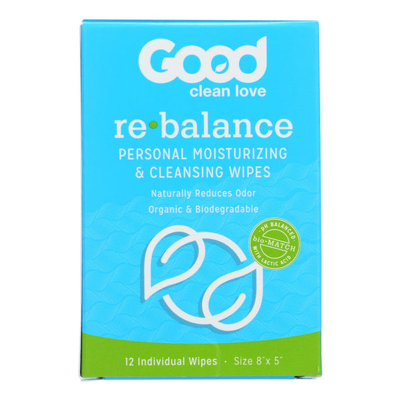 Good Clean Love Rebalance Personal Moisturizing & Cleansing Wipes  - 1 Each - 12 Ct - Vita-Shoppe.com